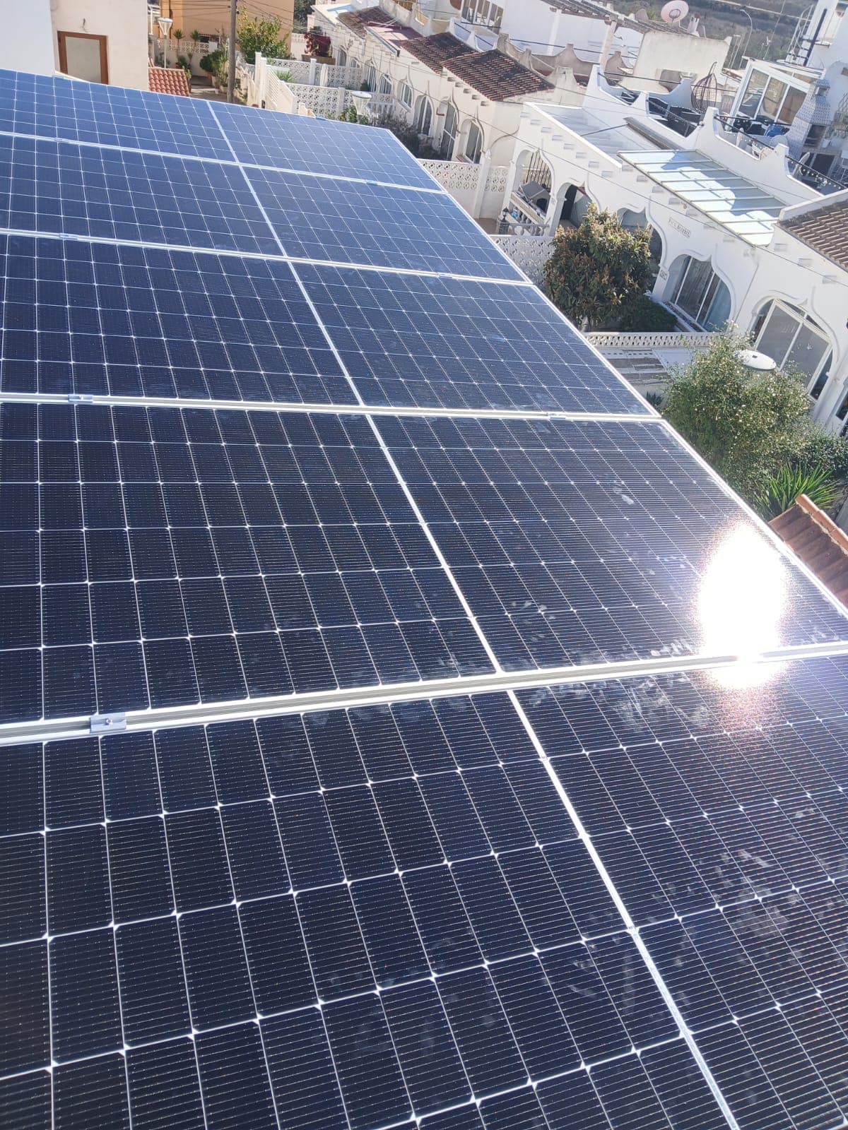 Close-up of a clean solar panel