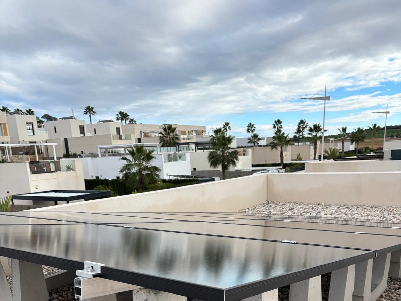 Solar panels on the roof of a customer’s home in Algorfa, installed by Sunrise Energy