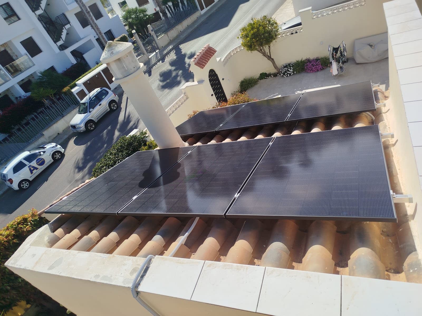 Solar panels on the roof of a customer’s home, installed by Sunrise Energy