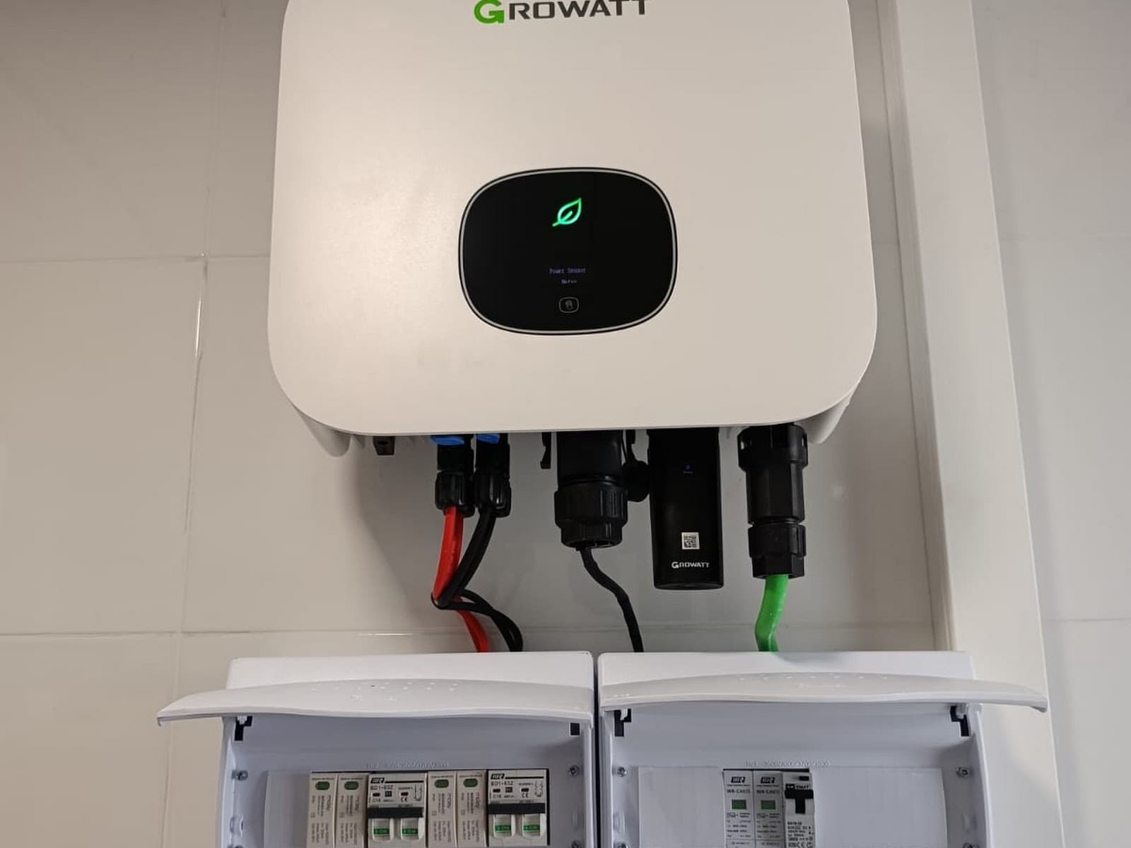 The inverter mounted on the wall