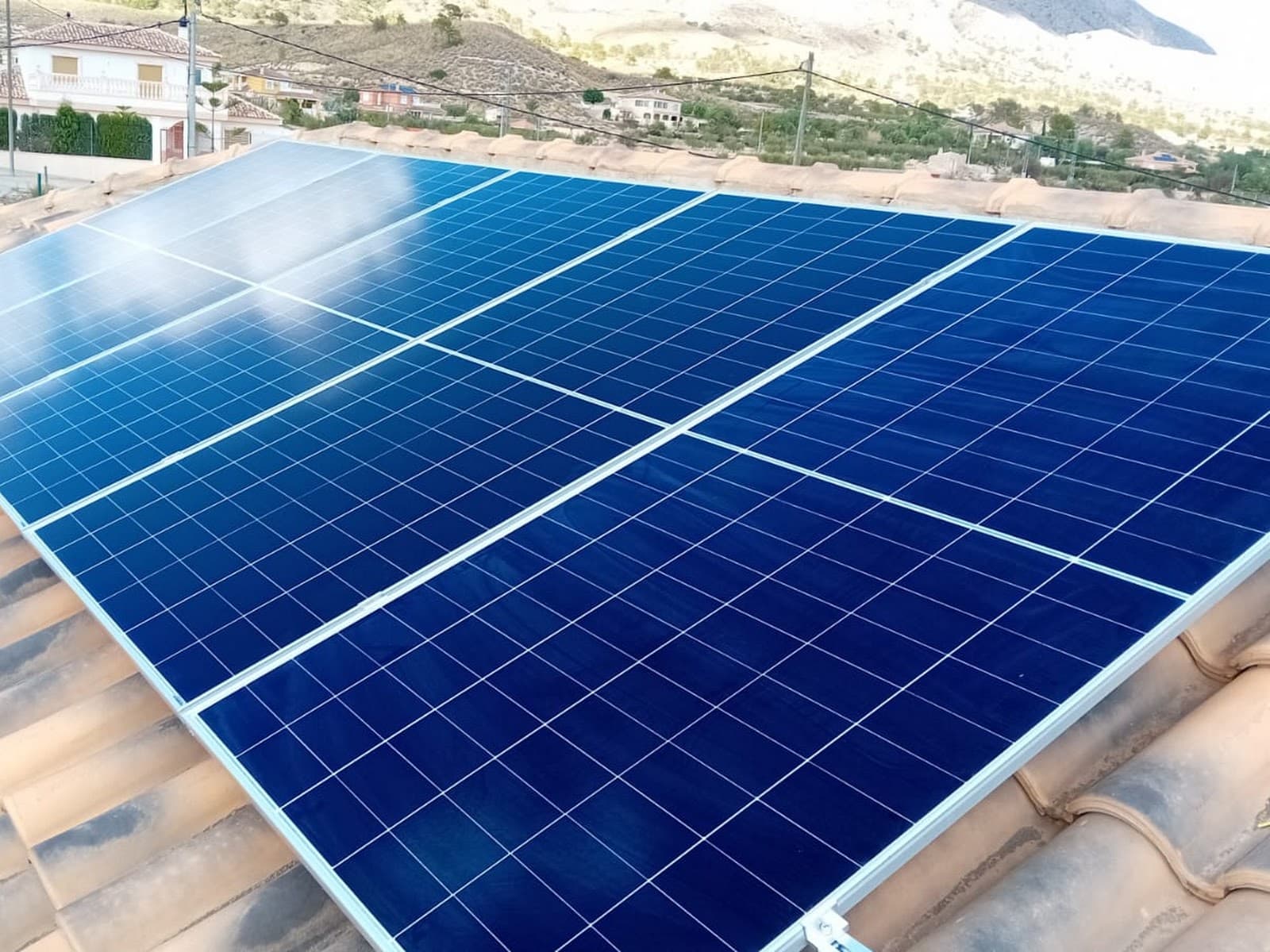 Solar panels on the roof of a customer’s home in the Region of Murcia, installed by Sunrise Energy