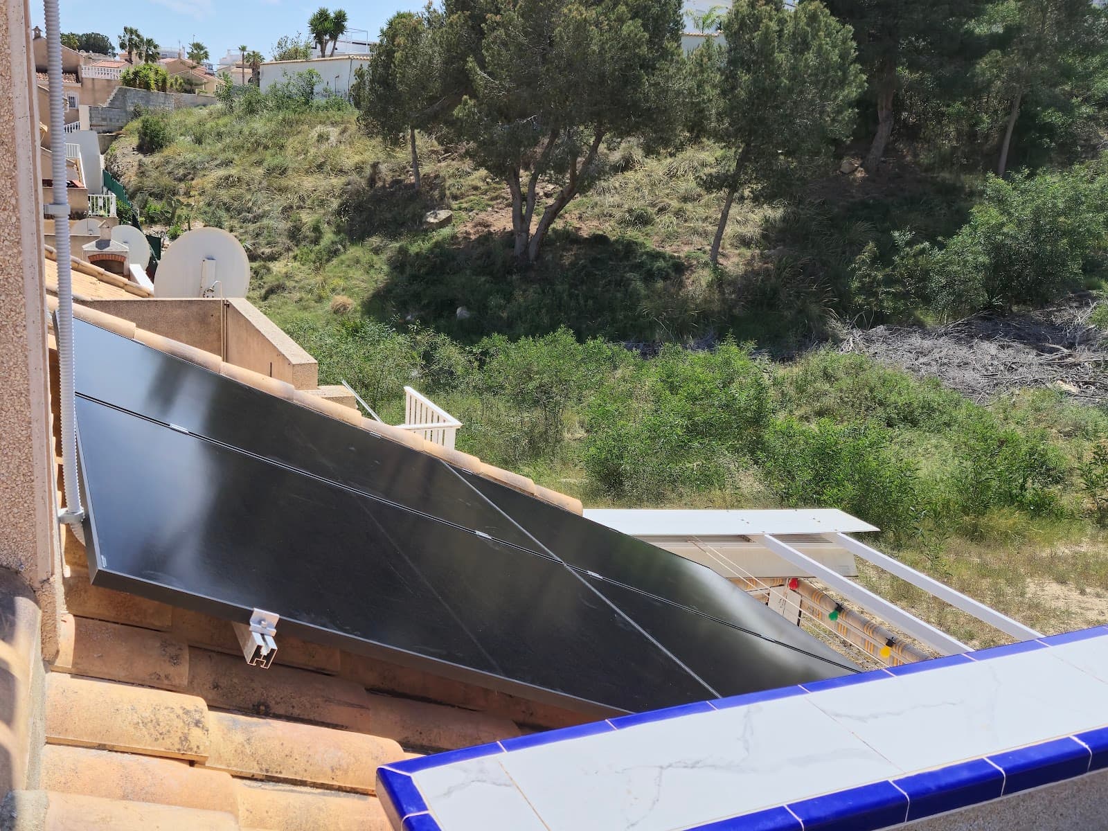 Solar panels on the roof of a customer’s home in Rojales, installed by Sunrise Energy